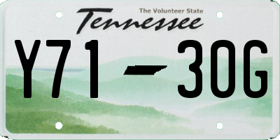 TN license plate Y7130G