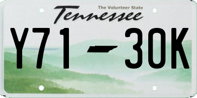 TN license plate Y7130K