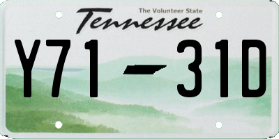 TN license plate Y7131D