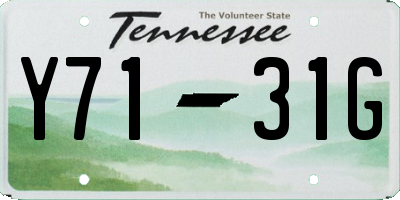 TN license plate Y7131G