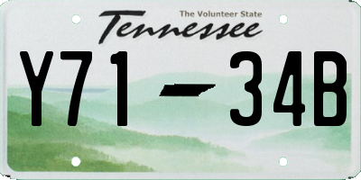TN license plate Y7134B