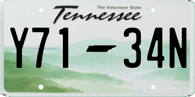 TN license plate Y7134N