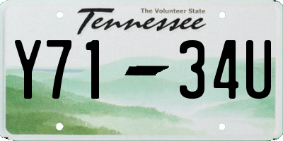 TN license plate Y7134U