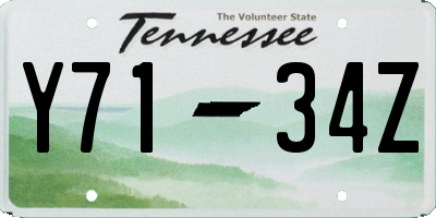 TN license plate Y7134Z