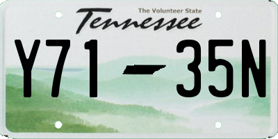 TN license plate Y7135N