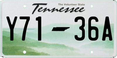 TN license plate Y7136A