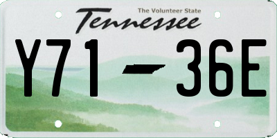 TN license plate Y7136E