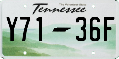 TN license plate Y7136F
