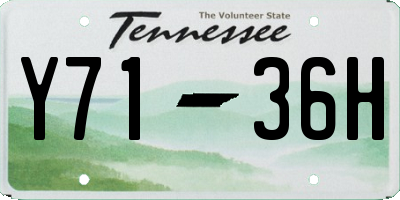 TN license plate Y7136H