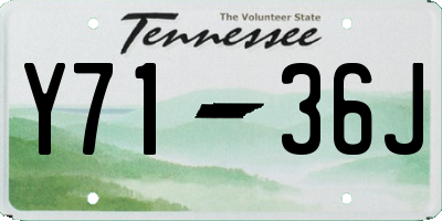 TN license plate Y7136J