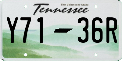 TN license plate Y7136R