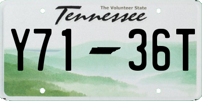 TN license plate Y7136T