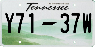 TN license plate Y7137W