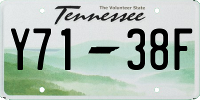 TN license plate Y7138F