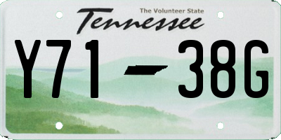 TN license plate Y7138G