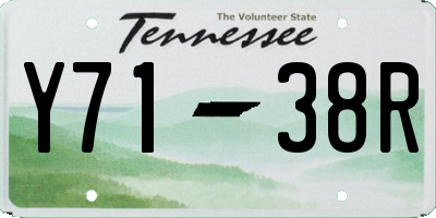 TN license plate Y7138R