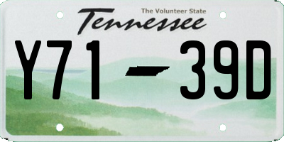 TN license plate Y7139D