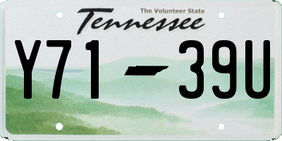 TN license plate Y7139U