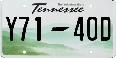 TN license plate Y7140D