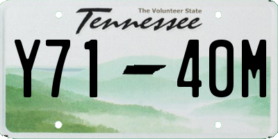 TN license plate Y7140M