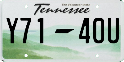 TN license plate Y7140U