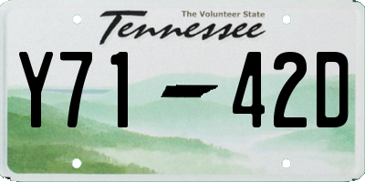 TN license plate Y7142D