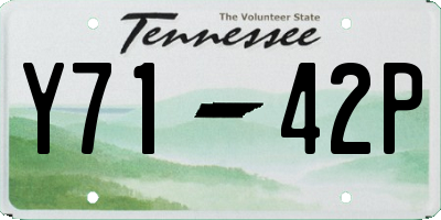 TN license plate Y7142P