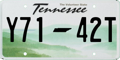 TN license plate Y7142T