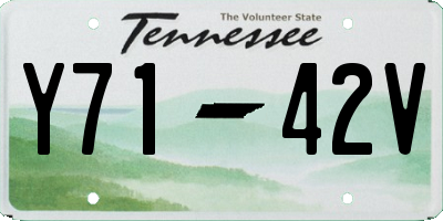 TN license plate Y7142V