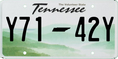 TN license plate Y7142Y