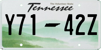 TN license plate Y7142Z