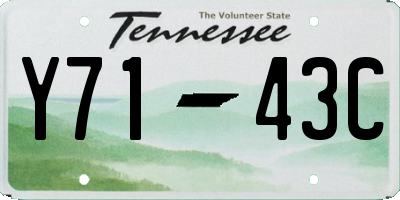 TN license plate Y7143C