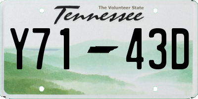 TN license plate Y7143D