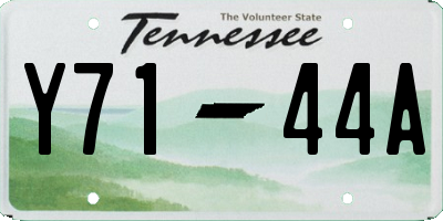 TN license plate Y7144A