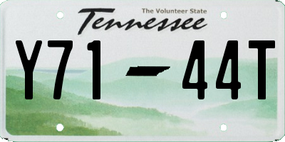 TN license plate Y7144T