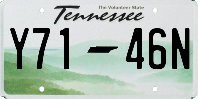 TN license plate Y7146N