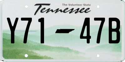 TN license plate Y7147B