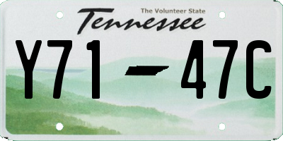 TN license plate Y7147C