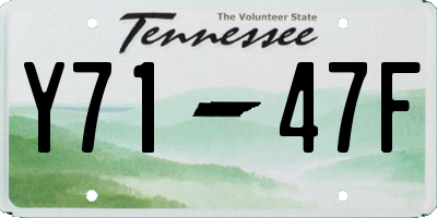 TN license plate Y7147F