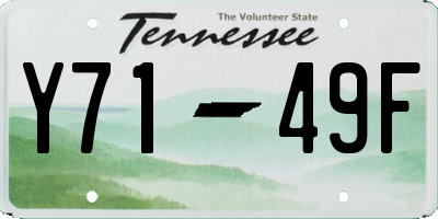 TN license plate Y7149F