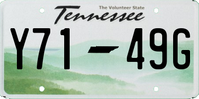 TN license plate Y7149G