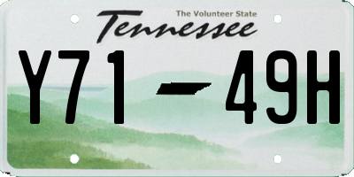 TN license plate Y7149H