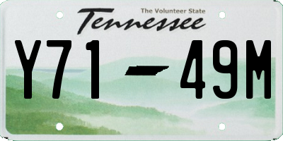 TN license plate Y7149M