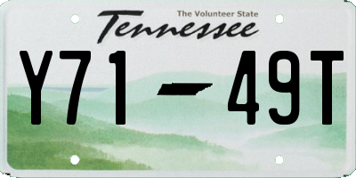 TN license plate Y7149T