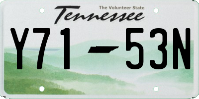TN license plate Y7153N
