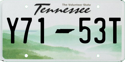 TN license plate Y7153T