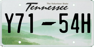 TN license plate Y7154H