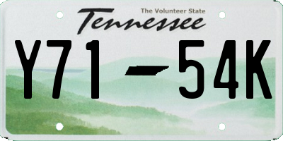 TN license plate Y7154K