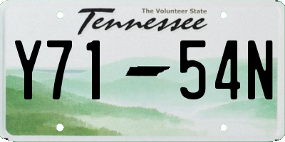 TN license plate Y7154N