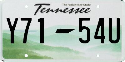 TN license plate Y7154U